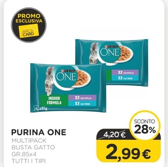 Purina one busta gatto multipack pz.4 x gr.85 tutti i tipi