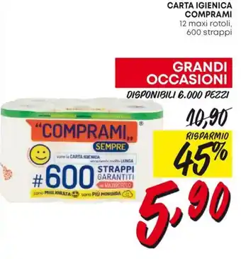 Panorama CARTA IGIENICA COMPRAMI 12 maxi rotoli, 600 strappi offerta