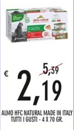 ALMO HFC NATURAL MADE IN ITALY TUTTI I GUSTI -4 X 70 GR.