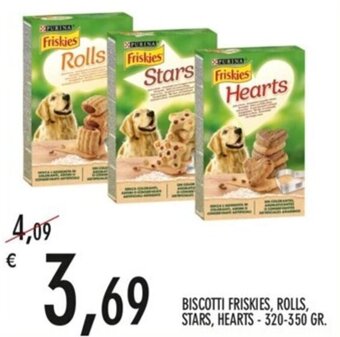 BISCOTTI FRISKIES, ROLLS, STARS, HEARTS-320-350 GR.