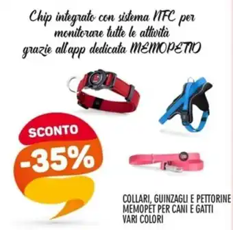 COLLARI, GUINZAGLI E PETTORINE MEMOPET PER CANI E GATTI