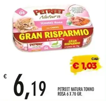 PETREET NATURA TONNO ROSA 6 X 70 GR.