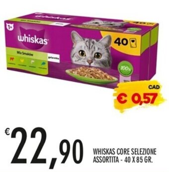 WHISKAS CORE SELEZIONE ASSORTITA -40 X 85 GR.