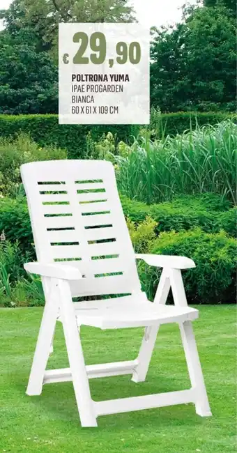 POLTRONA YUMA IPAE PROGARDEN BIANCA 60 X 61 X 109 CM