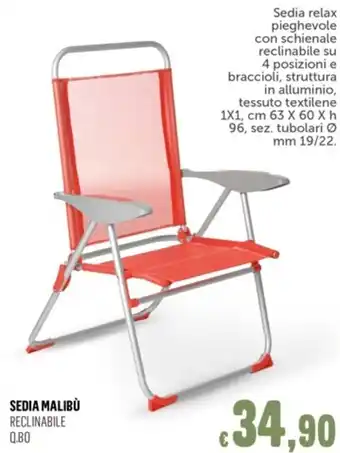 SEDIA MALIBÙ RECLINABILE Q.BO
