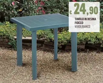 TAVOLO IN RESINA FIOCCO VERDE/BIANCO