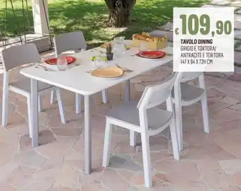 TAVOLO DINING GRIGIO E TORTORA/ ANTRACITE E TORTORA 147 X 84 X 72H CM