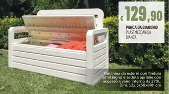 PANCA DA GIARDINO PLASTMECCANICA BIANCA