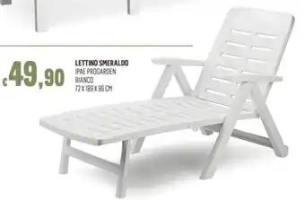 LETTINO SMERALDO IPAE PROGARDEN BIANCO 72 x 189 x 96 cm