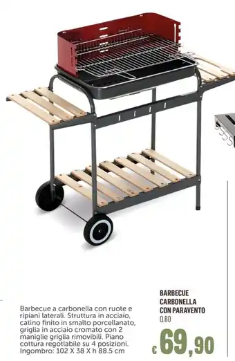 BARBECUE CARBONELLA CON PARAVENTO Q.BO