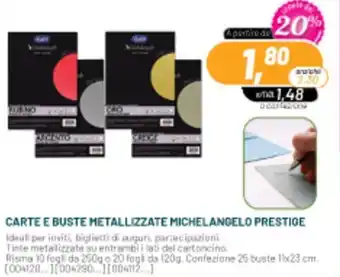 Buffetti CARTE E BUSTE METALLIZZATE MICHELANGELO PRESTIGE offerta