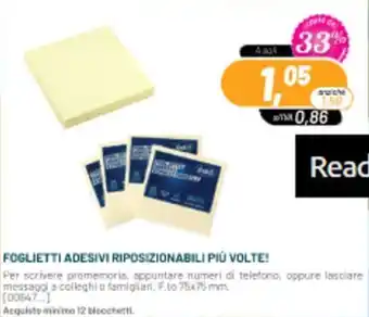 FOGLIETTI ADESIVI RIPOSIZIONABILI PIÙ VOLTE!