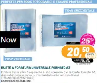 Buffetti BUSTE A FORATURA UNIVERSALE FORMATO A3 offerta