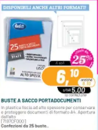 BUSTE A SACCO PORTADOCUMENTI Confezioni da 25 buste..