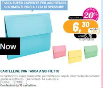 CARTELLINE CON TASCA A SOFFIETTO Confezioni da 10 cartelline.
