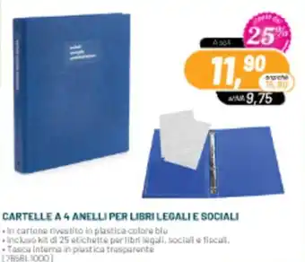 Buffetti CARTELLE A 4 ANELLI PER LIBRI LEGALI E SOCIALI offerta