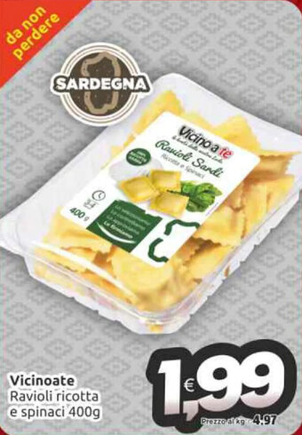 Vicinoate Ravioli ricotta e spinaci 400g
