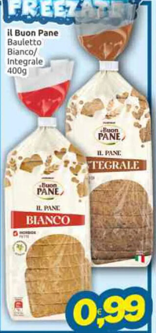 il Buon Pane Bauletto Bianco/ integrale 400g