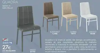Mondo Convenienza Quadra Sedia In Similpelle offerta