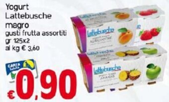 Yogurt Lattebusche magro gusti frutta assortiti gr 125x2