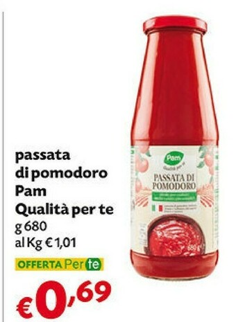 Pam Pam Passata Di Pomodoro Qualità Per Te offerta