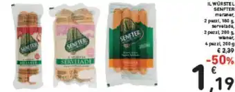 Conad IL WÜRSTEL SENFTER meraner, 2 pezzi, 180 g. servelade offerta