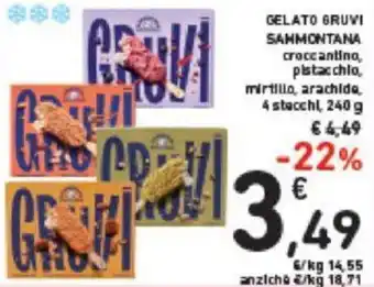 Conad GELATO GRUVI SAMMONTANA 4 stecchi, 240 g offerta