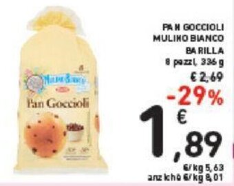 Conad PAN GOCCIOLI MULINO BIANCO BARILLA 8 pezzi, 336 g offerta