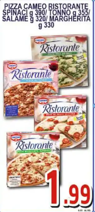 Sacoph Cameo Ristorante Spinaci Pizza 390g/Tonno 355g/Salame 320g/Margherita 330g offerta