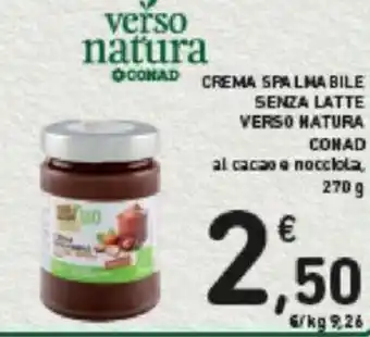 Conad CREMA SPALMABILE SENZA LATTE CONAD 270 g offerta