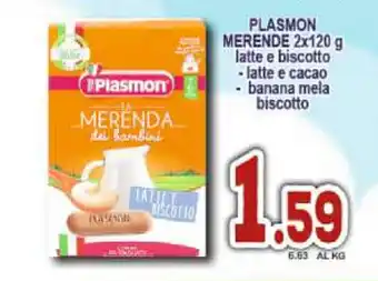 Sacoph Plasmon Merende 2x120g offerta