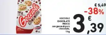 Conad GOCCIOLE CHOCOLATE PAVESI 1kg offerta
