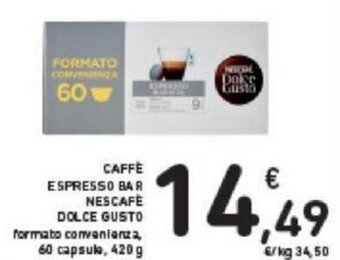 Conad CAFFE ESPRESSO BAR NESCAFE DOLCE GUSTO 60 capsule, 420 g offerta