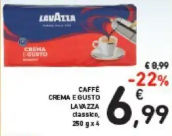 Conad CAFFE CREMA EGUSTO LAVAZZA dassico 250 gx4 offerta