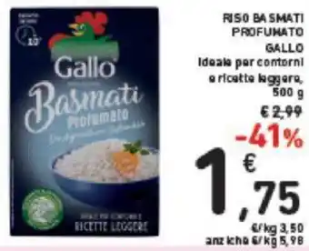 RISO BASMATI PROFUMATO GALLO 500 g