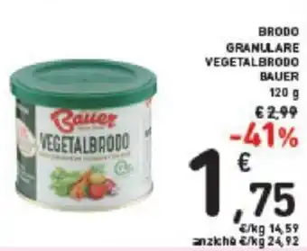 Conad BRODO GRANULARE VEGETALBRODO BAUER 120 g offerta