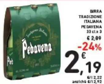 Conad BIRRA TRADIZIONE ITALIANA PEDAVENA 33 cl x 3 offerta
