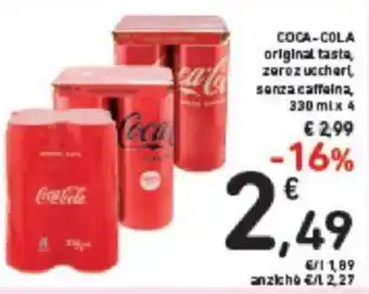 Conad COCA-COLA 330 ml x 4 offerta