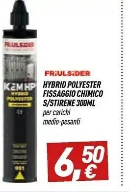 Friulsider Hybrid Polyester Fissaggio Chimico S/Stirene Henkel Silicone 300ml