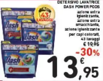 Conad DETERSIVO LAVATRICE DASH POWER PODS 43 LAVAGGI offerta