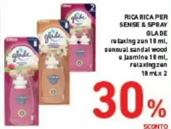 Conad RICARICA PER SENSE & SPRAY GLADE 18 ML X 2 offerta