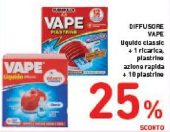 Conad DIFFUSORE VAPE Liquido classic +1 ricarica offerta