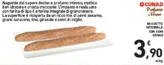 Conad BAGUETTE INTEGRALE CON SEMI CONAD offerta