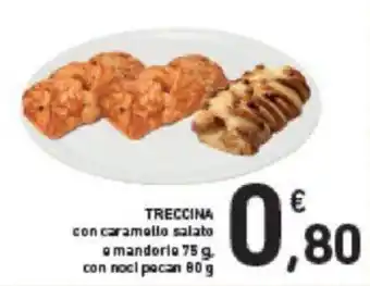 Conad TRECCINA con caramello salato o mandorle 75 g. offerta