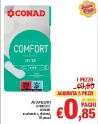 Conad ASSORBENTI COMFORT CONAD 16 PEZZI offerta