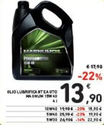 Conad OLIO LUBRIFICANTE AUTO MAGNUM 15W40 4 l offerta