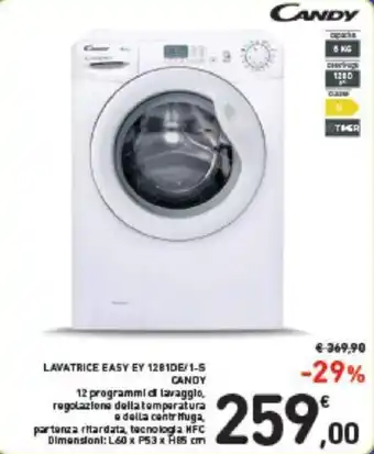 Conad LAVATRICE EASY EY 1281DE/1-5 CANDY offerta