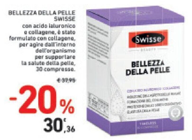 Conad BELLEZZA DELLA PELLE SWISSE 30 COMPRESSE offerta