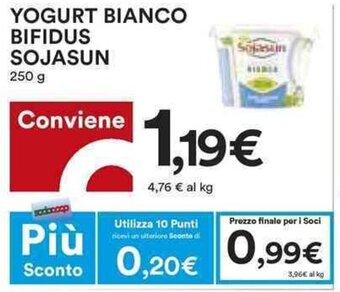 Coop YOGURT BIANCO BIFIDUS SOJASUN 250 G offerta