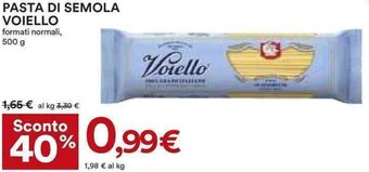 Coop PASTA DI SEMOLA VOIELLO formati normali, 500 g offerta